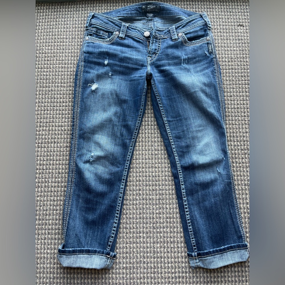 Silver Jeans Blue Ankle Cropped Denim